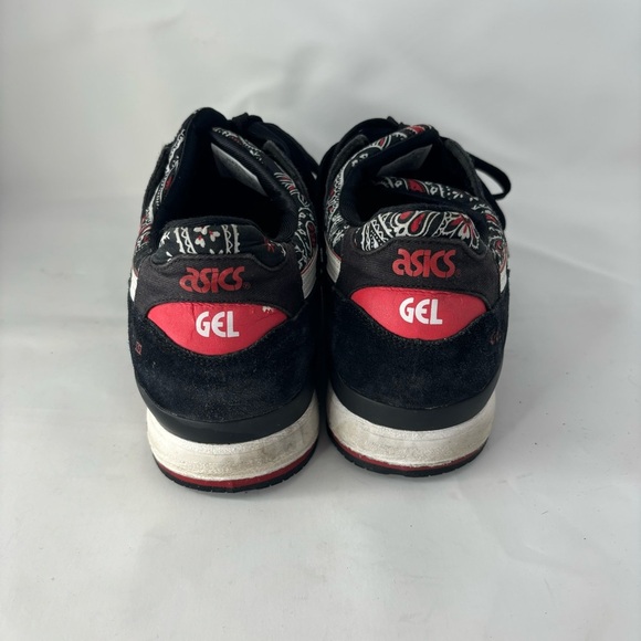 ASICS Gel Lyte III Bandana Black Red Shoes Mens Size 12.5 Sneakers H424N - Picture 3 of 8